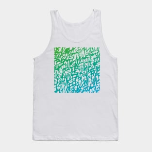 Colorful Handwritten Lettering in Blue and Green Gradient Pattern for Clothing, Accessories, and Home Decor Tank Top